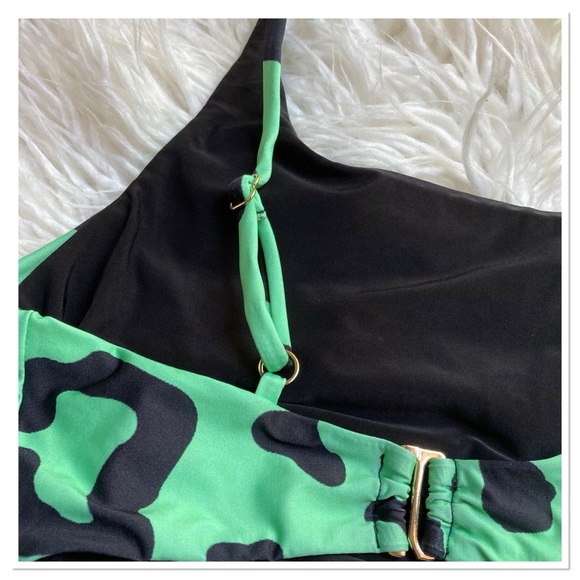 NWT Beach Riot Monokini High Cut Swimsuit Green Black Size XS - Picture 7 of 13